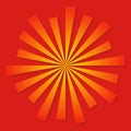 Radial rays background. Red and yellow divergent rays. Vector illustration Royalty Free Stock Photo